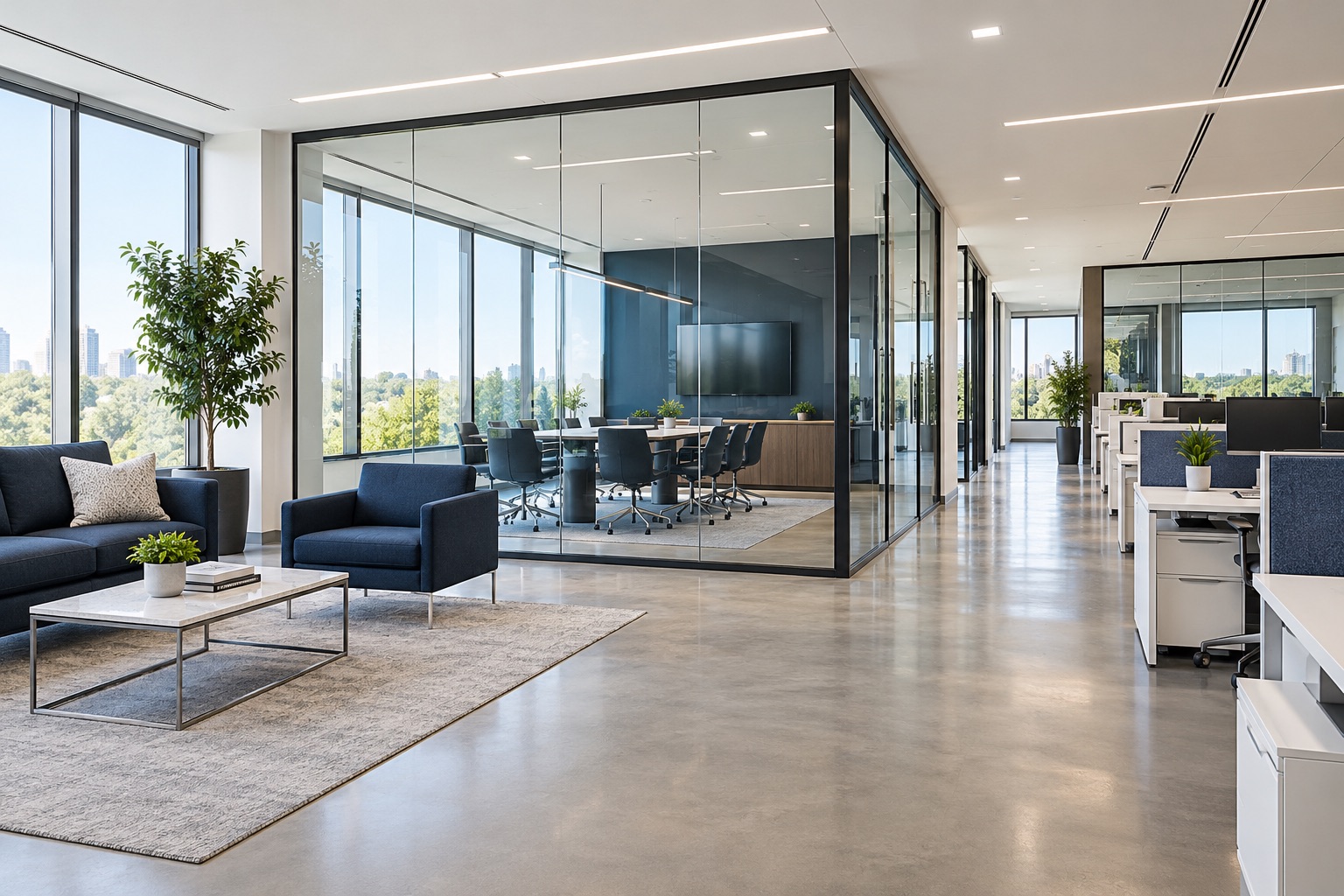 Clean contemporary business office
